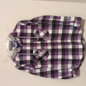 Baleno purple plaid jacket with detachable hood . Size small